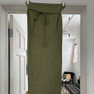 Baserange Rib Knit Wrap Maxi Skirt